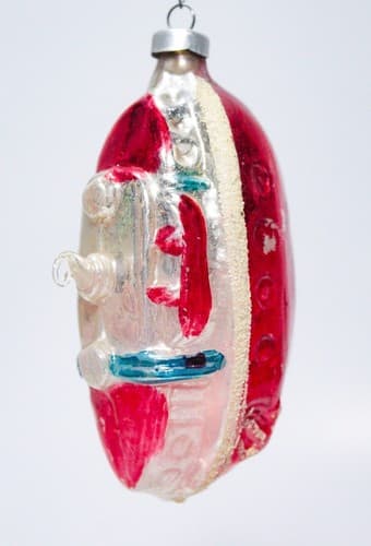 Rare Antique Glass Austria Boat Submarine Hand Painted Christmas Ornament - Thumbnail 3