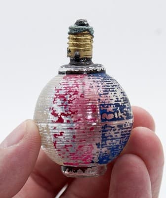 Vintage Milk Glass Chinese Lantern Multicolor Motif Christmas Light Bulb - Thumbnail 2