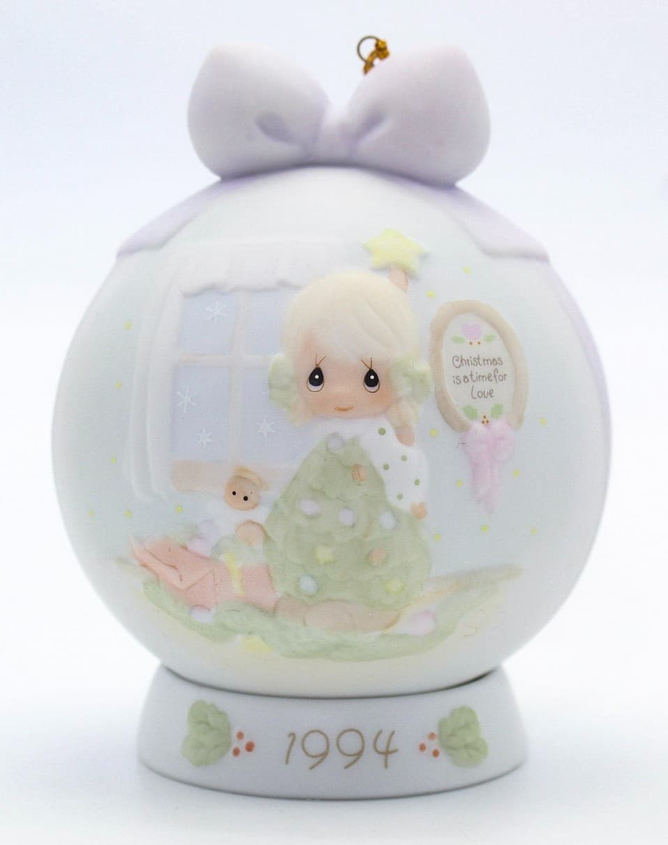 Precious Moments You're As Pretty As A Christmas Tree Porcelain Ornament 1994 - Thumbnail 6