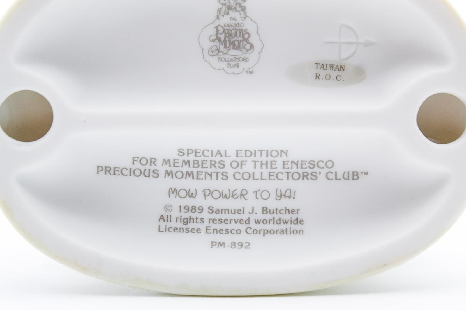 Precious Moments Mow Power To Ya! Enesco Porcelain Figurine 1989 - Thumbnail 5