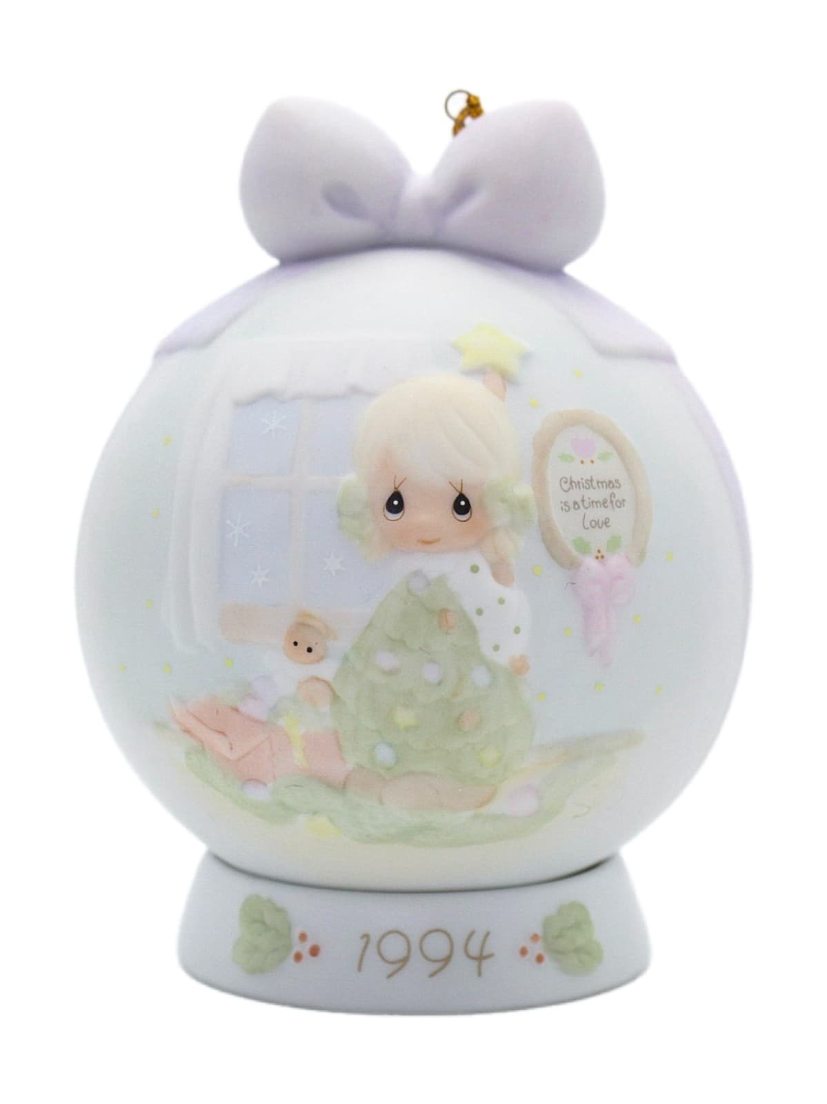 Precious Moments You're As Pretty As A Christmas Tree Porcelain Ornament 1994 - Image 1