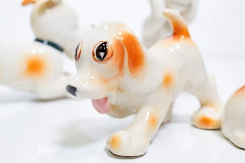 Set of 5 Vintage Made In Japan Hallmarked Puppy Dogs Porcelain Figurines RARE - Thumbnail 6