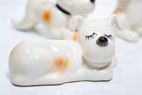 Set of 5 Vintage Made In Japan Hallmarked Puppy Dogs Porcelain Figurines RARE - Thumbnail 3