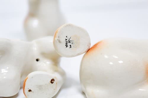 Set of 5 Vintage Made In Japan Hallmarked Puppy Dogs Porcelain Figurines RARE - Thumbnail 9