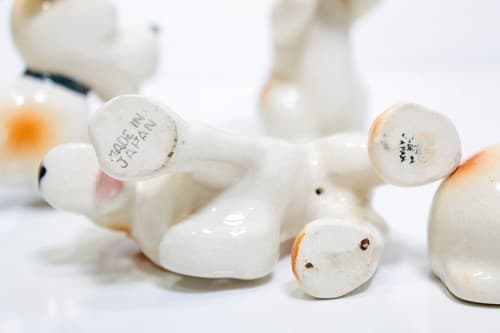 Set of 5 Vintage Made In Japan Hallmarked Puppy Dogs Porcelain Figurines RARE - Thumbnail 8