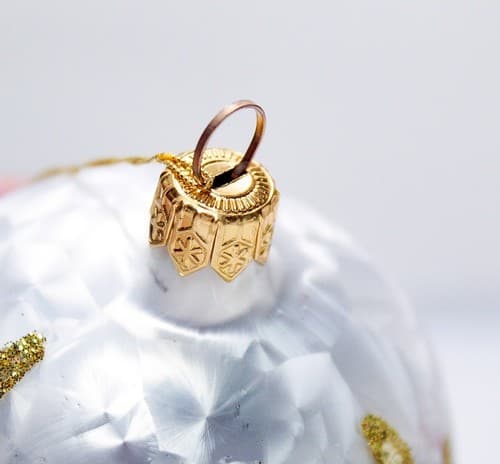 Vtg Hand Decorated Gold Gilt Jeweled Egg Shaped Glass Jumbo Christmas Ornament - Thumbnail 6