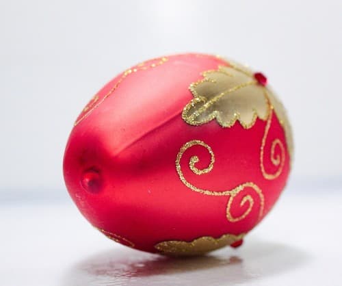 Vtg Hand Decorated Gold Gilt Jeweled Egg Shaped Glass Jumbo Christmas Ornament - Thumbnail 9