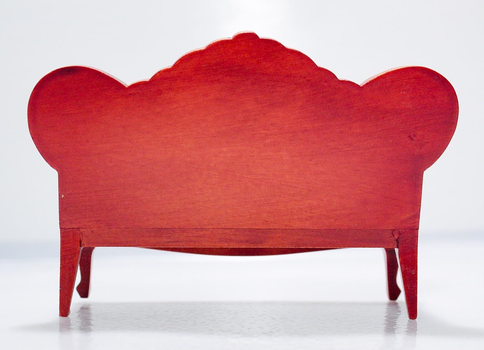 Vintage Miniature Dollhouse Wood Green Upholstered Livingroom Sofa 1:12 - Thumbnail 6