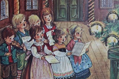 Vintage Germany Church Choir Rare Large Paper Christmas Advent Calendar - Thumbnail 7