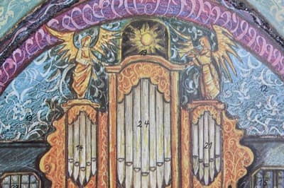 Vintage Germany Church Choir Rare Large Paper Christmas Advent Calendar - Thumbnail 4