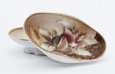 2 Antique Hand Painted Acorn Motif Japan NIPPON Porcelain Serving Dishes - Thumbnail 2