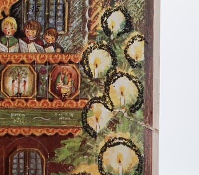 Vintage Germany Church Choir Rare Large Paper Christmas Advent Calendar - Thumbnail 9