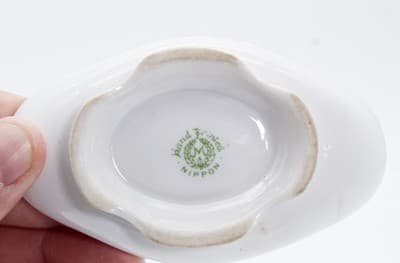 2 Antique Hand Painted Acorn Motif Japan NIPPON Porcelain Serving Dishes - Thumbnail 6
