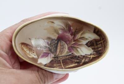 2 Antique Hand Painted Acorn Motif Japan NIPPON Porcelain Serving Dishes - Thumbnail 4