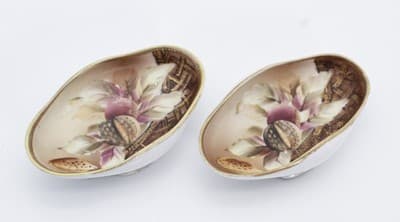 2 Antique Hand Painted Acorn Motif Japan NIPPON Porcelain Serving Dishes - Thumbnail 5
