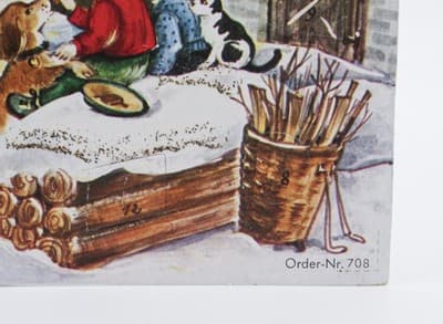 Vtg Germany Winter Festive Children & Village Paper Christmas Advent Calendar - Thumbnail 8