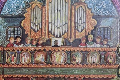 Vintage Germany Church Choir Rare Large Paper Christmas Advent Calendar - Thumbnail 6