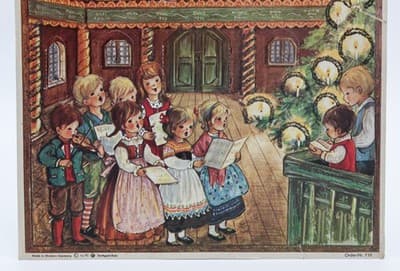 Vintage Germany Church Choir Rare Large Paper Christmas Advent Calendar - Thumbnail 5