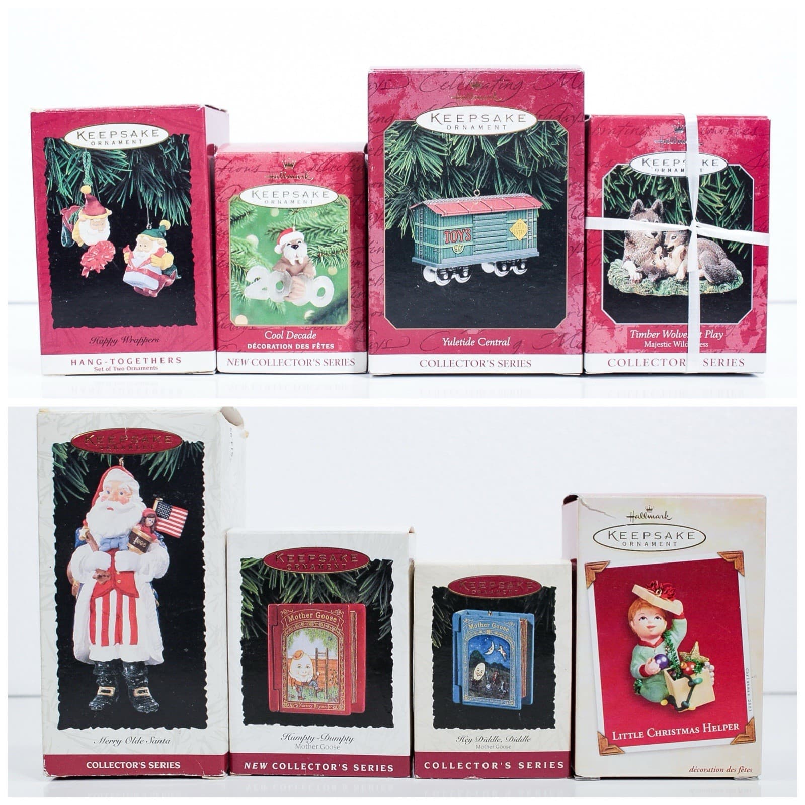 HALLMARK KEEPSAKE Assorted Vintage Holiday Christmas Ornaments 8pcs - Image 1