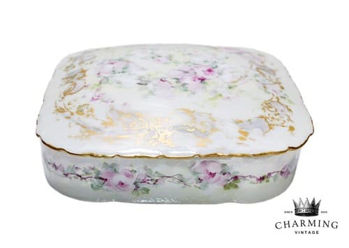 Antique R.C. Rosenthal Versailles Bavaria Hand Painted Floral Porcelain Box - Image 1