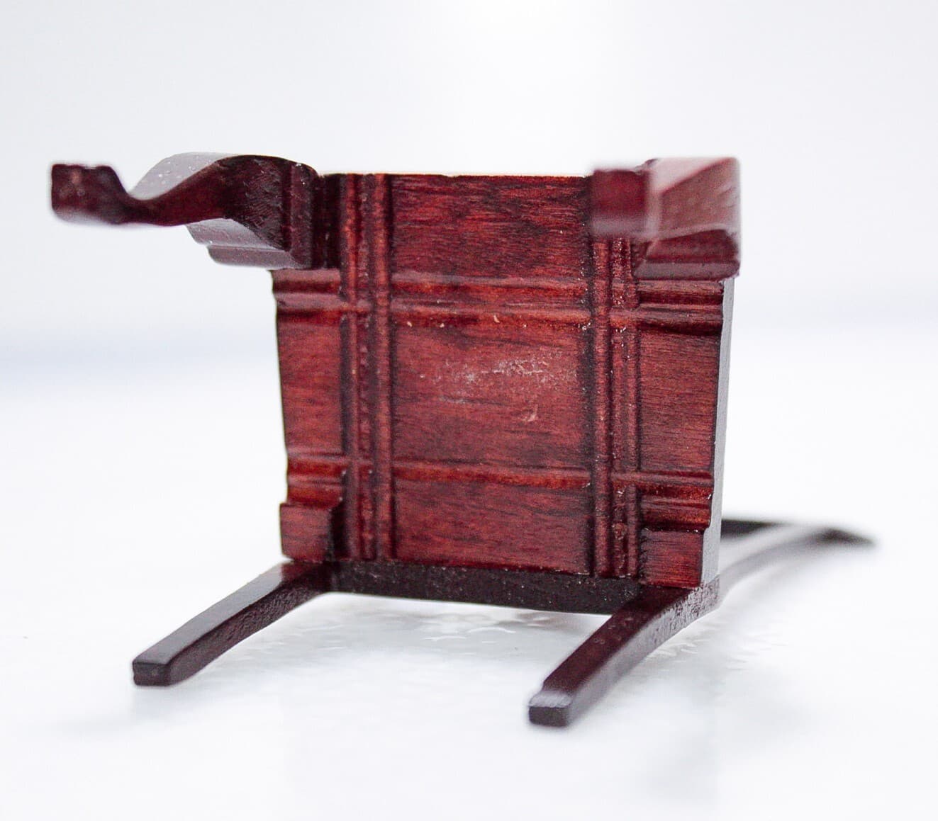 Vintage CONCORD Cherry Wood Miniature Dollhouse Blue Upholstered Chair 1:12 Scal - Thumbnail 5