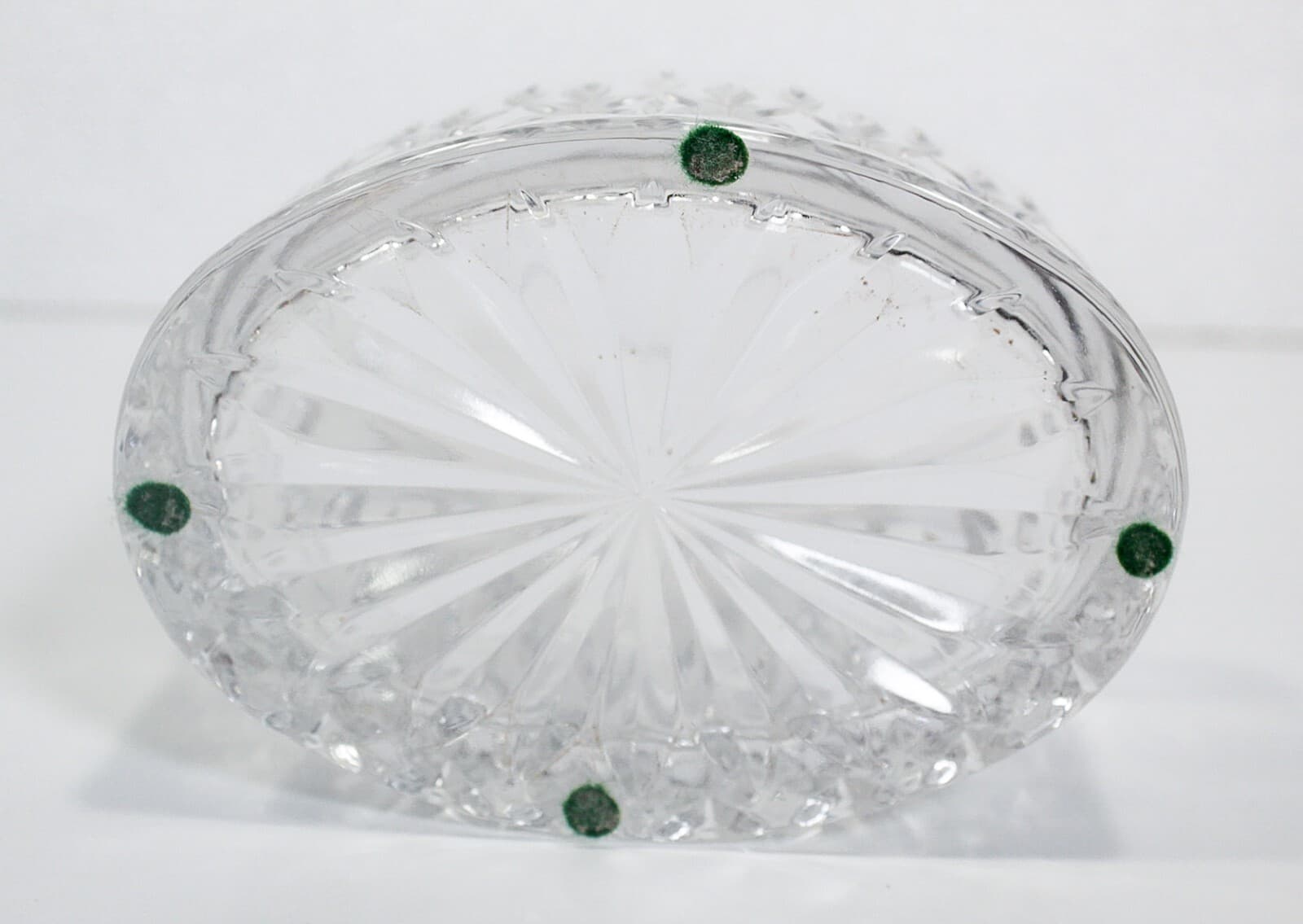 Vintage Silver Cover Cut Crystal Oval Large Vanity Covered Jar Powder Box - Thumbnail 6