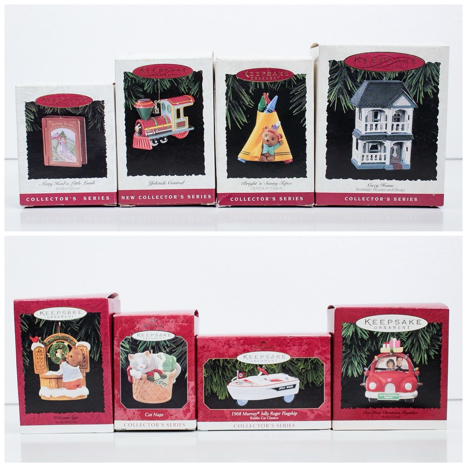 8 Pcs Assorted HALLMARK KEEPSAKE Holiday Christmas Vintage Ornaments - Image 1