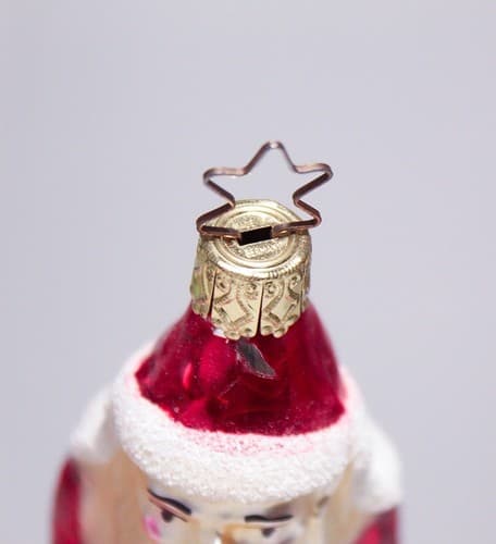 RARE Vintage Germany Glass Santa CHENILLE Legs Christmas Ornament - Thumbnail 6