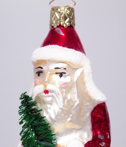 RARE Vintage Germany Glass Santa CHENILLE Legs Christmas Ornament - Thumbnail 5