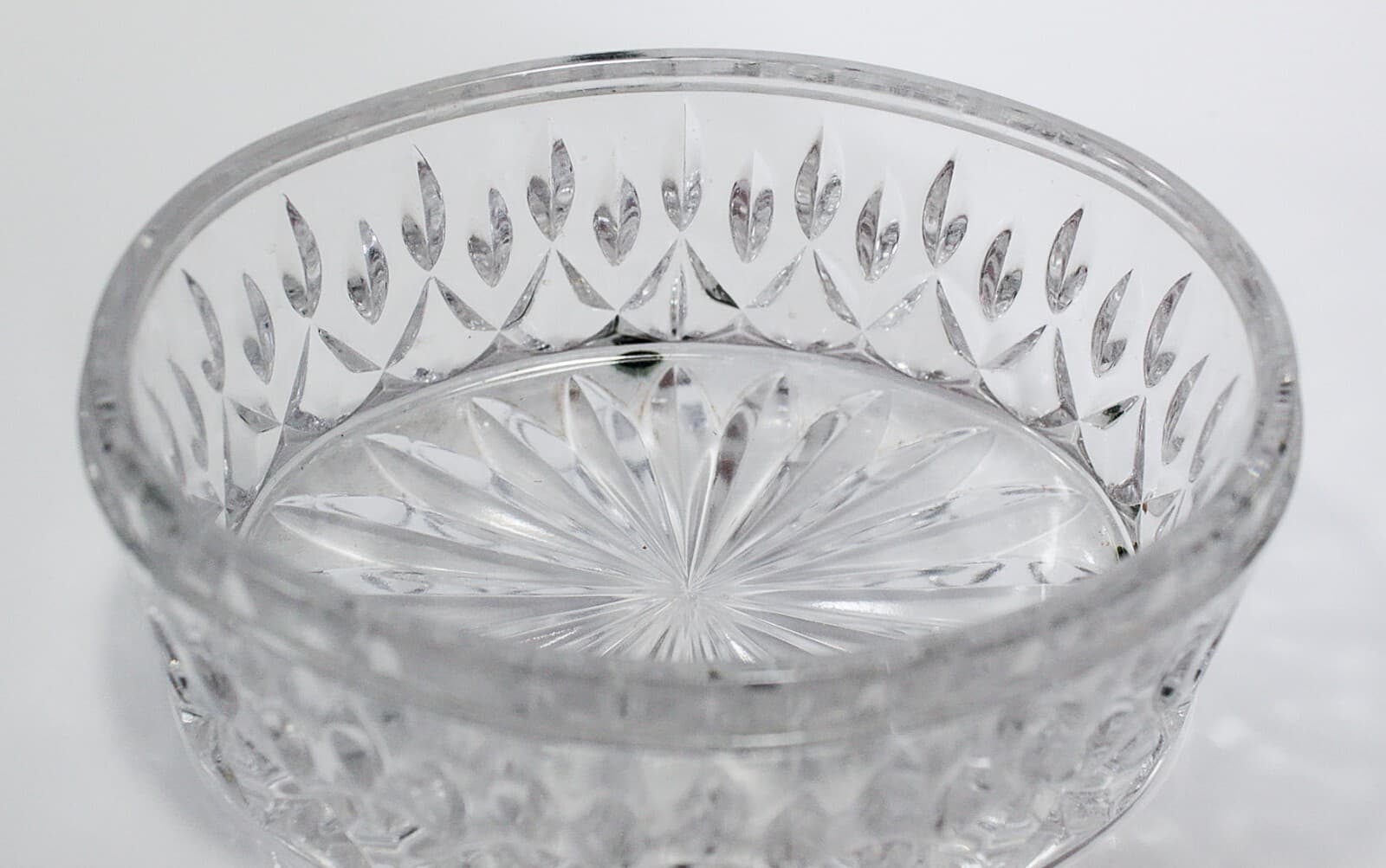 Vintage Silver Cover Cut Crystal Oval Large Vanity Covered Jar Powder Box - Thumbnail 4