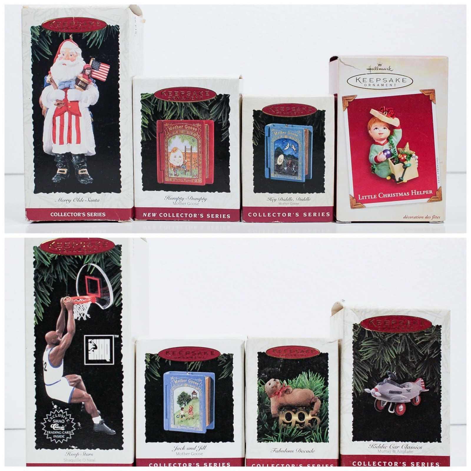 Vintage Lot of 8 Assorted HALLMARK KEEPSAKE Christmas Ornaments - Image 1