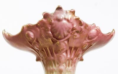 Antique Hand Painted Multicolor Floral Gold Gilt Pedestal Vase RARE - Thumbnail 5