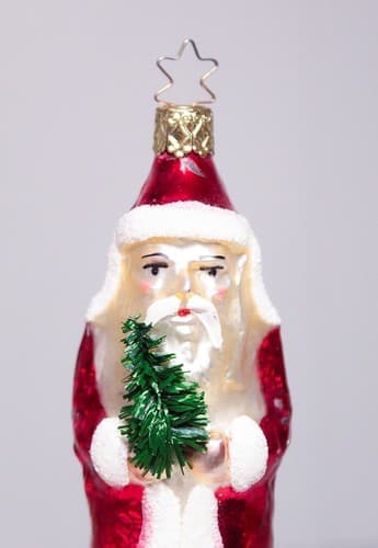 RARE Vintage Germany Glass Santa CHENILLE Legs Christmas Ornament - Thumbnail 3