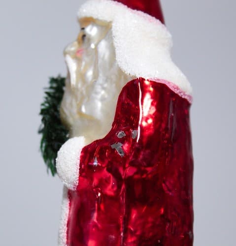RARE Vintage Germany Glass Santa CHENILLE Legs Christmas Ornament - Thumbnail 9