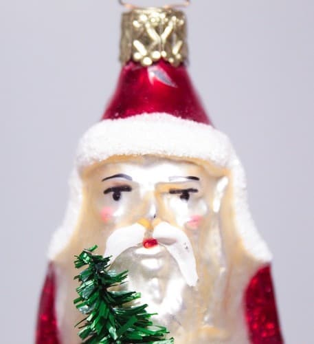 RARE Vintage Germany Glass Santa CHENILLE Legs Christmas Ornament - Thumbnail 4