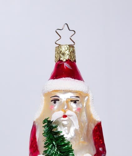 RARE Vintage Germany Glass Santa CHENILLE Legs Christmas Ornament - Thumbnail 13