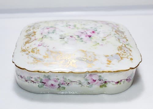 Antique R.C. Rosenthal Versailles Bavaria Hand Painted Floral Porcelain Box - Thumbnail 9
