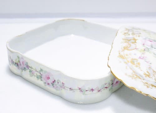 Antique R.C. Rosenthal Versailles Bavaria Hand Painted Floral Porcelain Box - Thumbnail 6