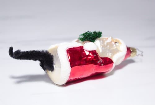 RARE Vintage Germany Glass Santa CHENILLE Legs Christmas Ornament - Thumbnail 12