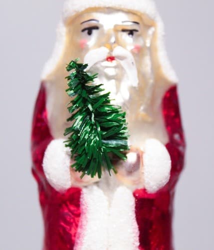 RARE Vintage Germany Glass Santa CHENILLE Legs Christmas Ornament - Thumbnail 7