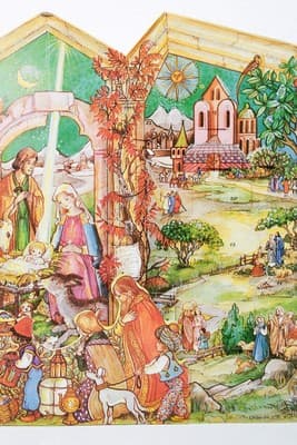 Vtg STUTTGART-ROHR Germany Cardboard Nativity Manger Scene Xmas Advent Calendar - Thumbnail 10
