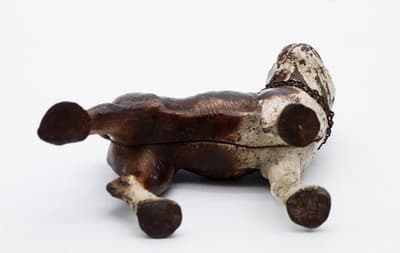 Antique Cast Iron Original Polychrome Boston Terrier Doorstop Sculpture - Thumbnail 9