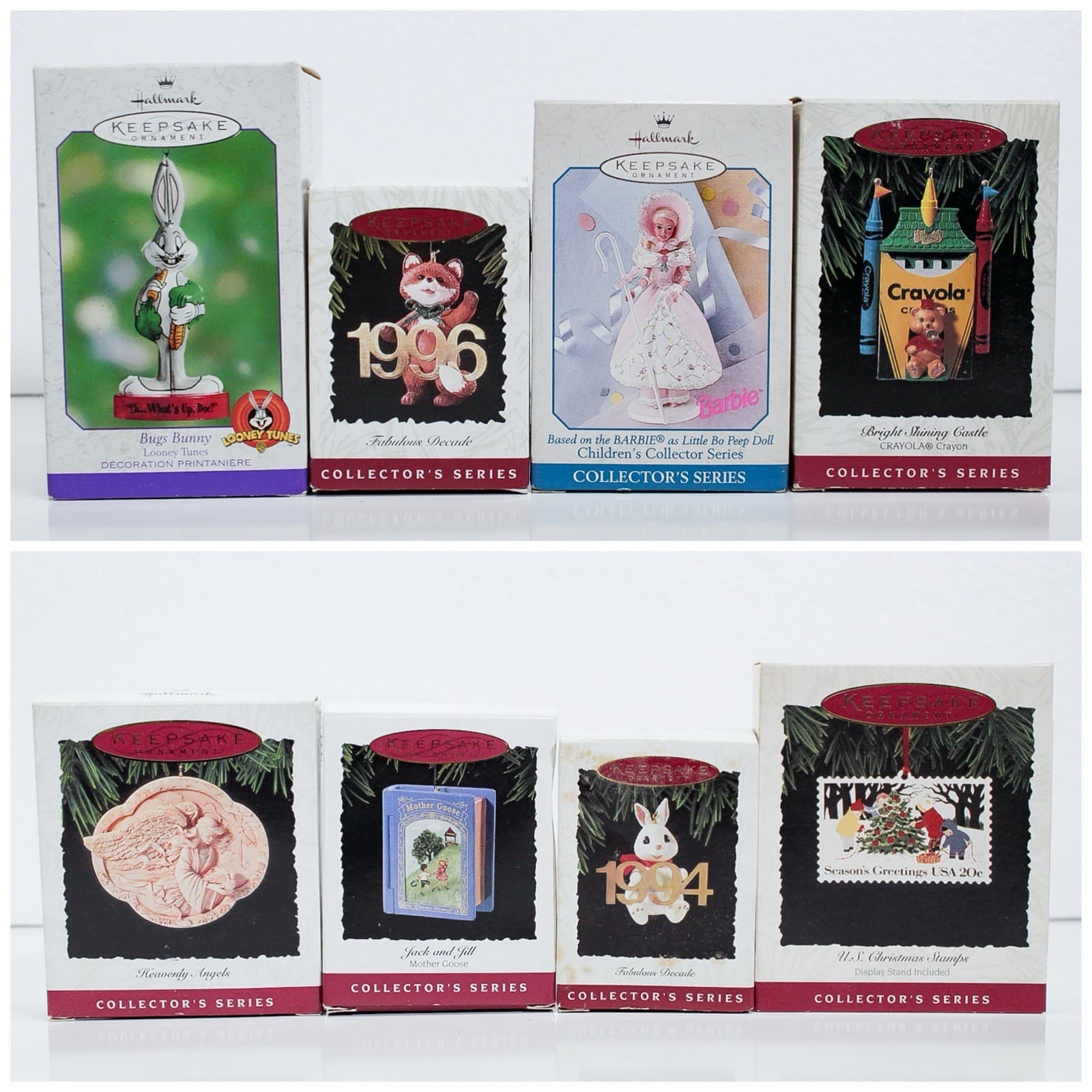 8 HALLMARK KEEPSAKE Vintage Assorted Christmas Ornaments - Image 1