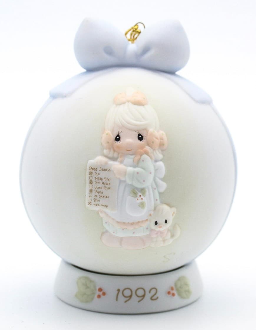 Precious Moments But The Greatest Of These Is Love Porcelain Ornament 1992 - Thumbnail 6