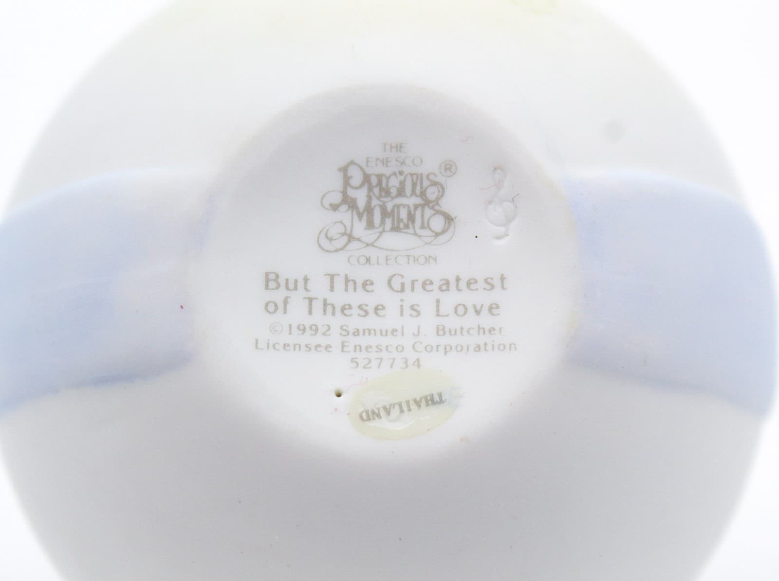 Precious Moments But The Greatest Of These Is Love Porcelain Ornament 1992 - Thumbnail 5