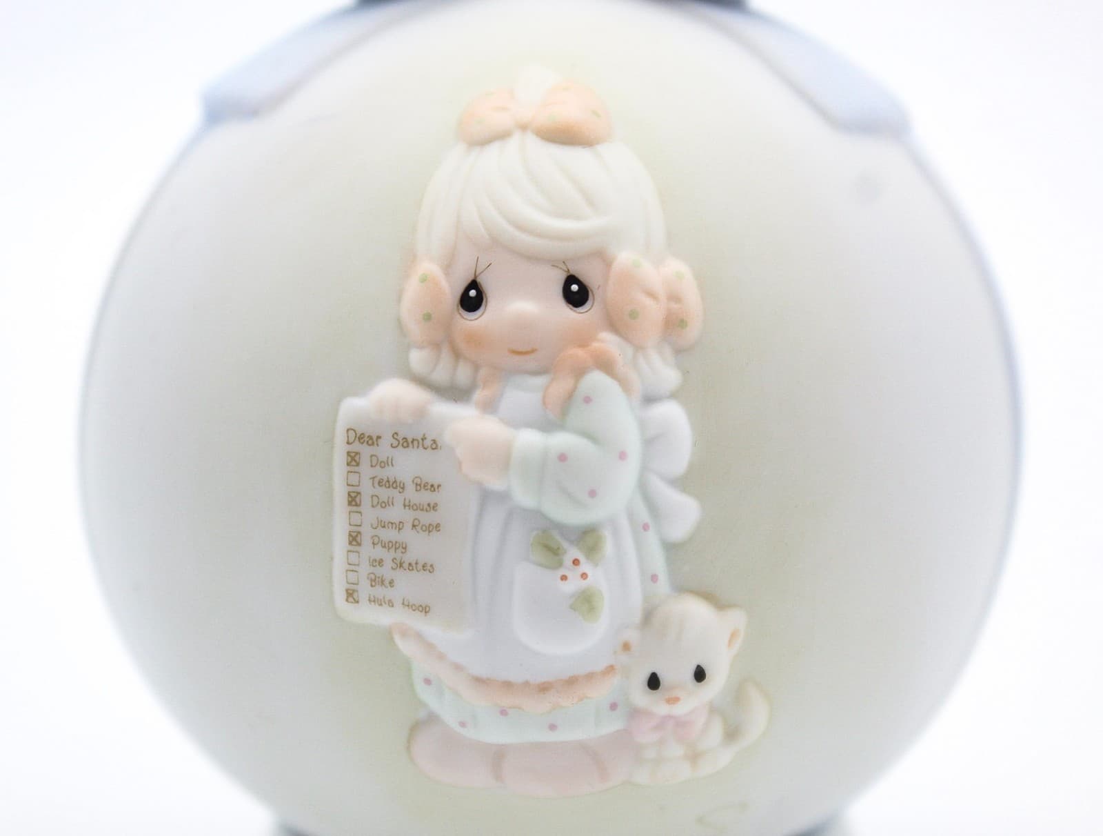 Precious Moments But The Greatest Of These Is Love Porcelain Ornament 1992 - Thumbnail 3
