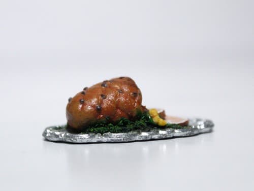 Vintage Dollhouse Miniature Christmas Glazed Ham & Pineapple Kitchen Accessory - Thumbnail 3
