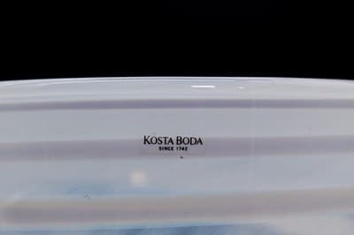 Pair of Mid-Centurh KOSTA BODA Sweden Art Glass Gunnel Sahlin White Vases - Thumbnail 4