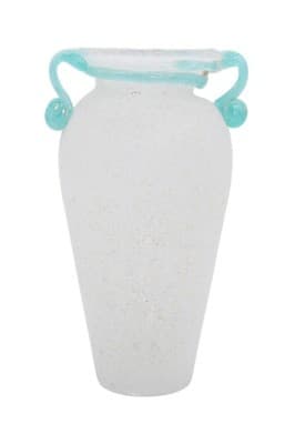 Mid-Century Art Glass Archimede Seguso Scavo Bianco Vase Italy White & Green - Image 1