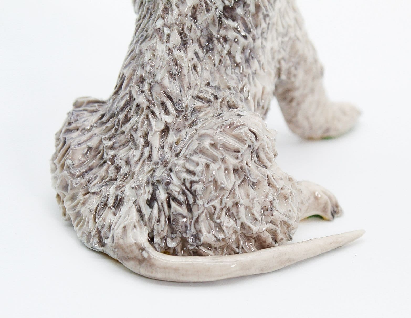 EVE PEARCE Handcrafted Sitting Bedlington Terrier Porcelain Dog Sculpture OOAK - Thumbnail 4